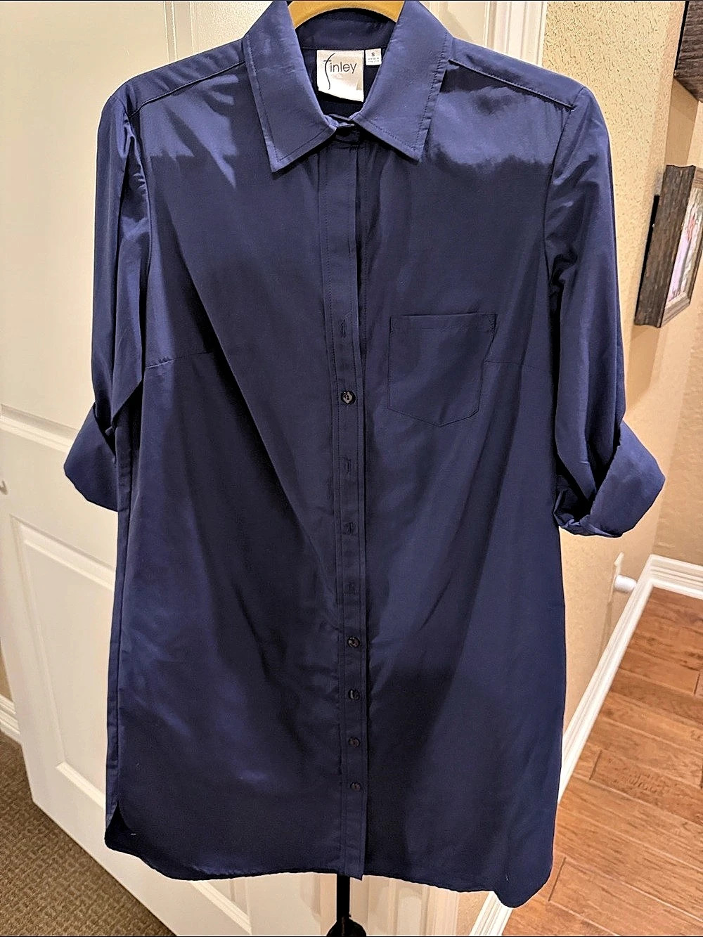 Finley Button Down Dress in Blue Size Small - New- never worn